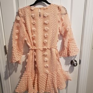 Pink flower detail long sleeve dress 🌼